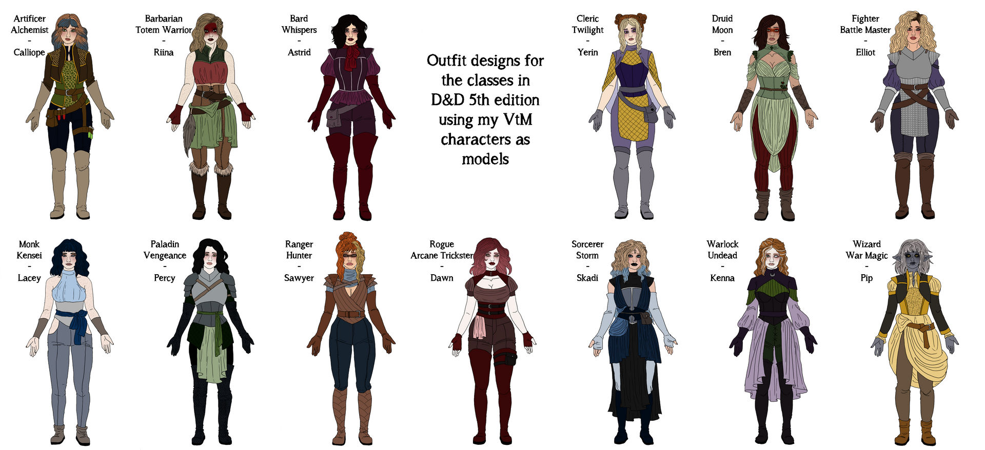 DnD Outfit designs. by Maxahlia on DeviantArt