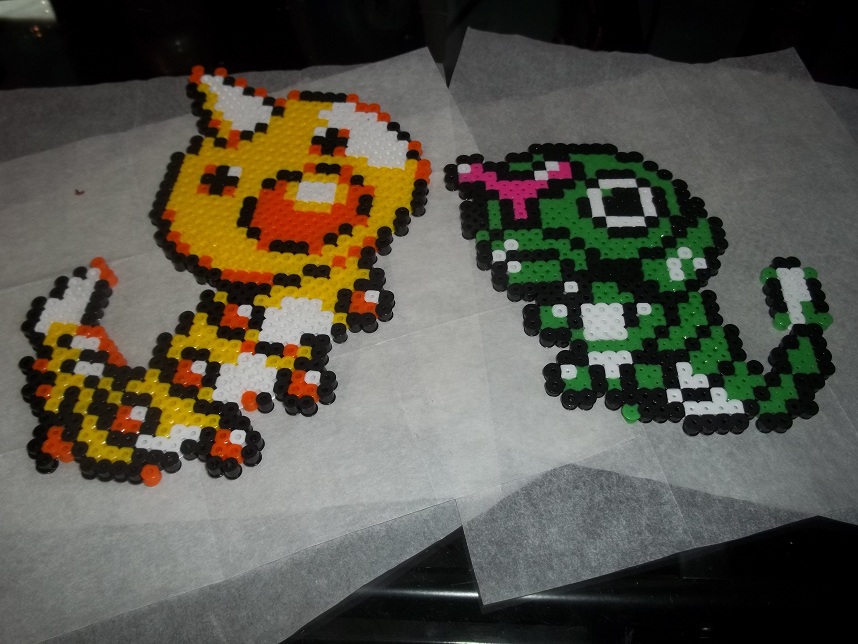 Caterpie and Weedle Perler