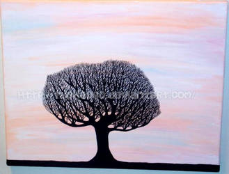 Pale Pink Sunset Treescape