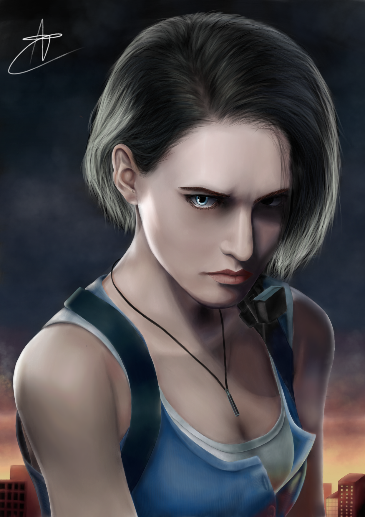 Jill Valentine Resident Evil 3 Remake A6 Postcard Art 