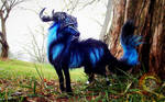 --SOLD--Posable Fantasy Moon Dust Wolf