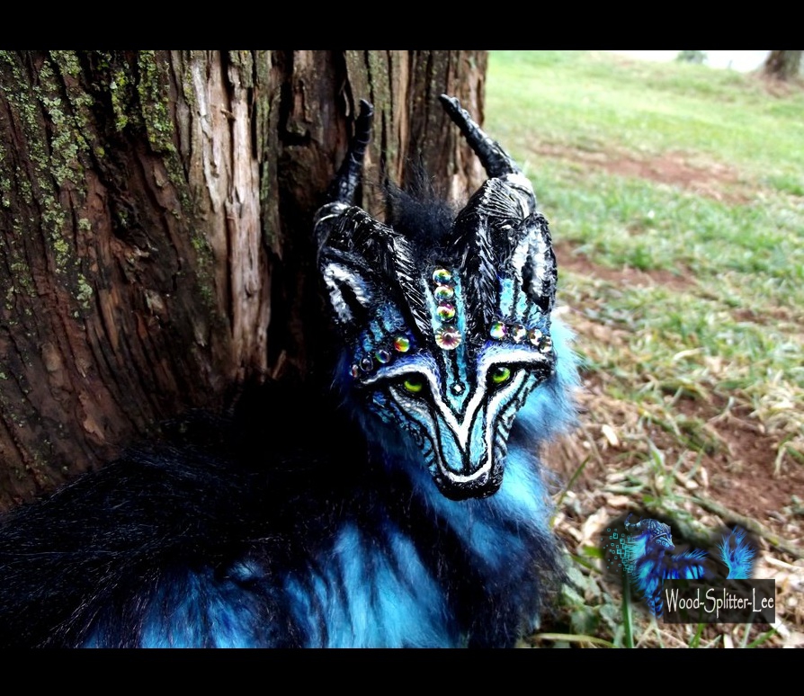 --SOLD--Posable Fantasy Moon Dust Wolf