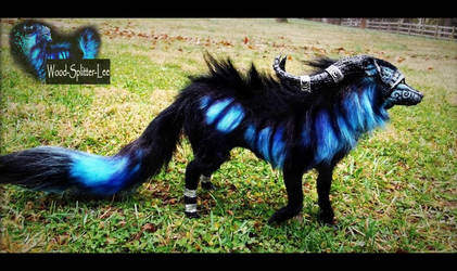 --SOLD--Posable Fantasy Moon Dust Wolf