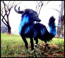 --SOLD--Posable Fantasy Moon Dust Wolf