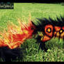 --SOLD--Fully Hand Made Poseable FIRE WOLF!