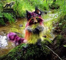 --SOLD--Hand Made Poseable Cranberry Raccoon!