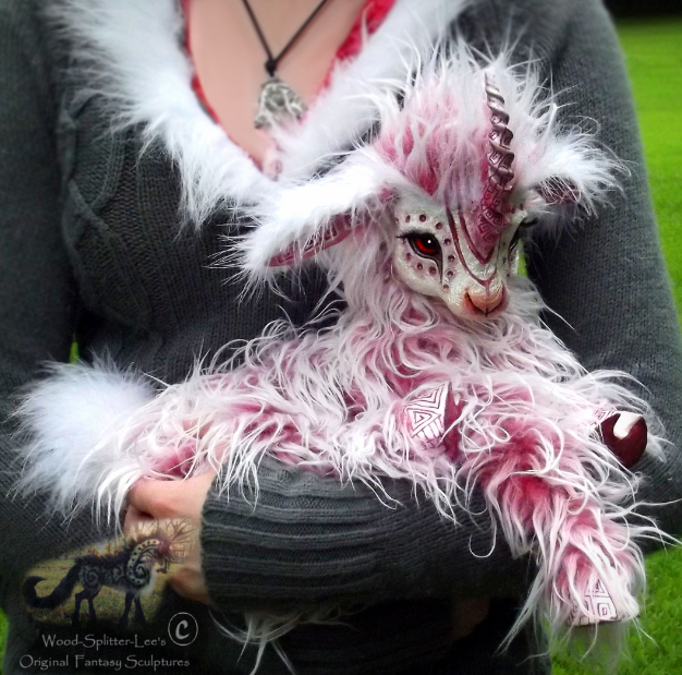 -SOLD-Hand Made Poseable Baby Cotton Candy Unicorn by Wood-Splitter-Lee