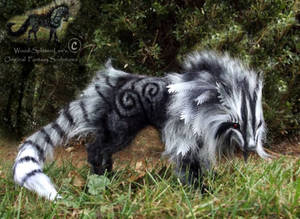 -SOLD-Hand Made Posable Frosted Ghost Wolf
