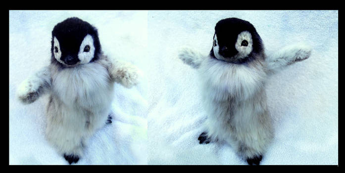 SOLD Hand Made Poseable Baby Penguin!
