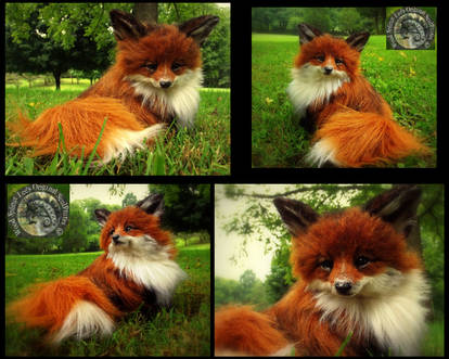 SOLD  Handmade Poseable Baby Fox!
