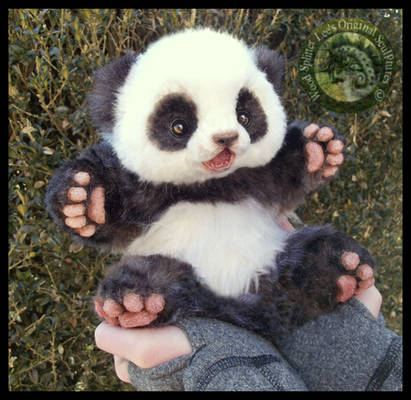 SOLD Handmade Poseable Baby Panda!