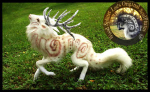 SOLD Handmade Poseable Guardian Stag of the Wind