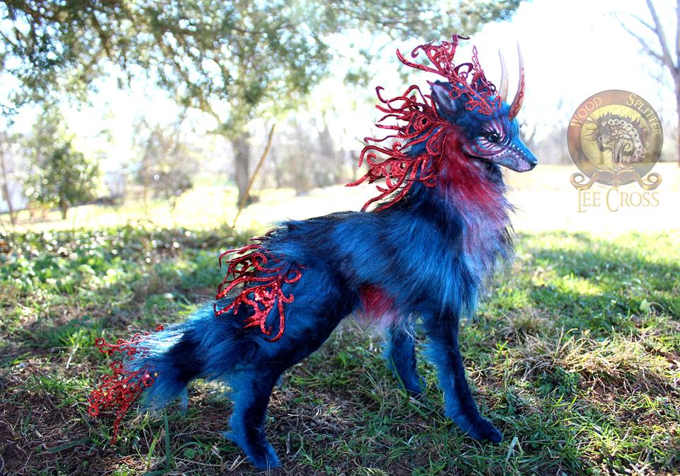 Sold, Poseable Fire Wolf!