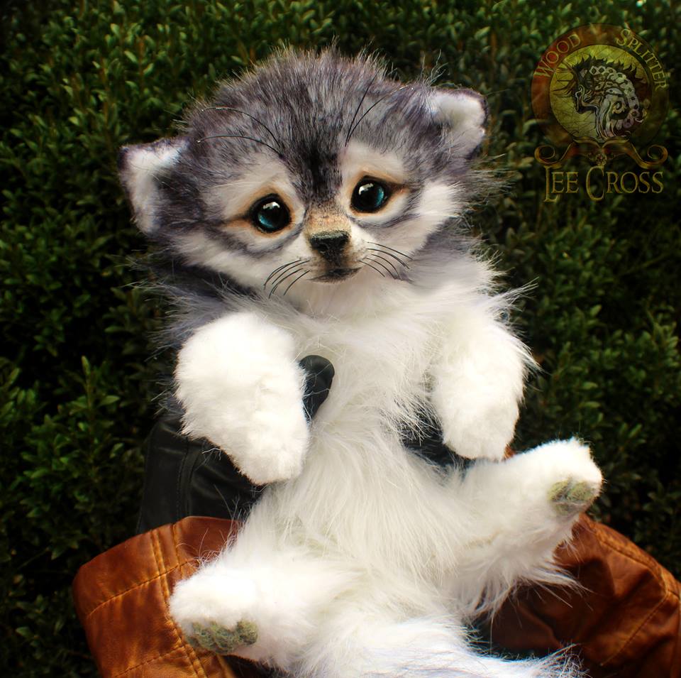 Sold, Poseable Baby Wolf Pup!