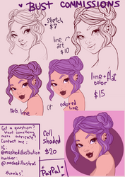 Bust commision sheet