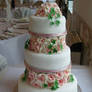 pink rose wedding cake