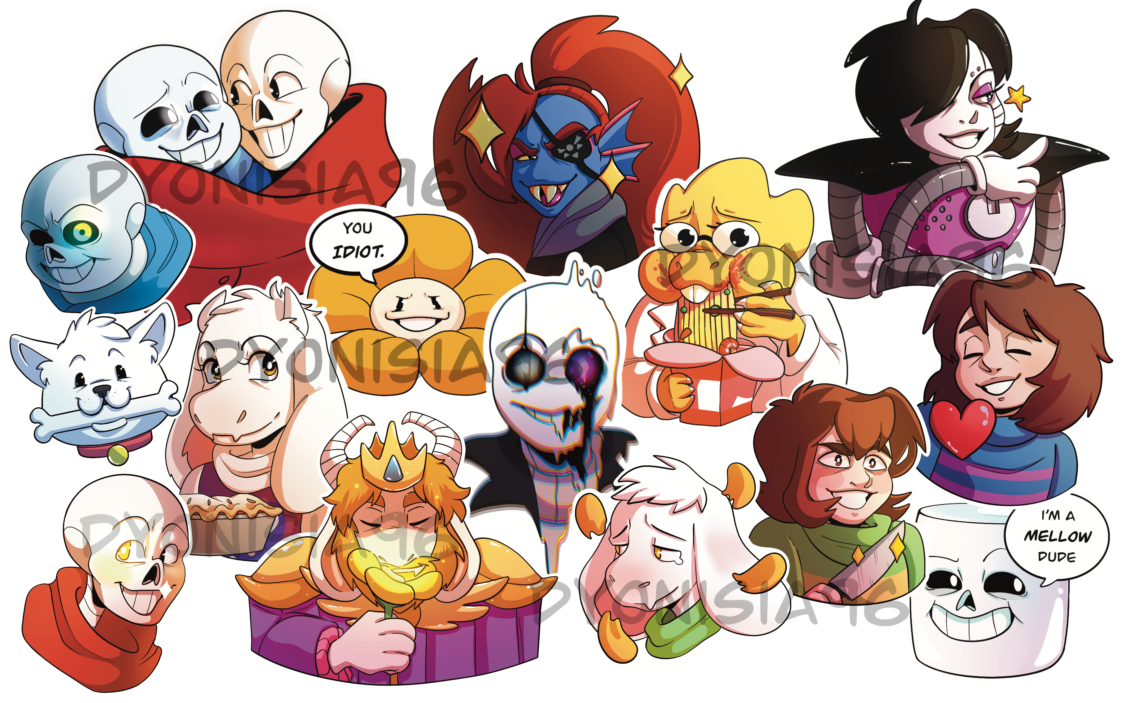 Undertale Characters - Undertale - Sticker