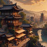 Mystic Golden Hour: Ancient Echoes in the Mist