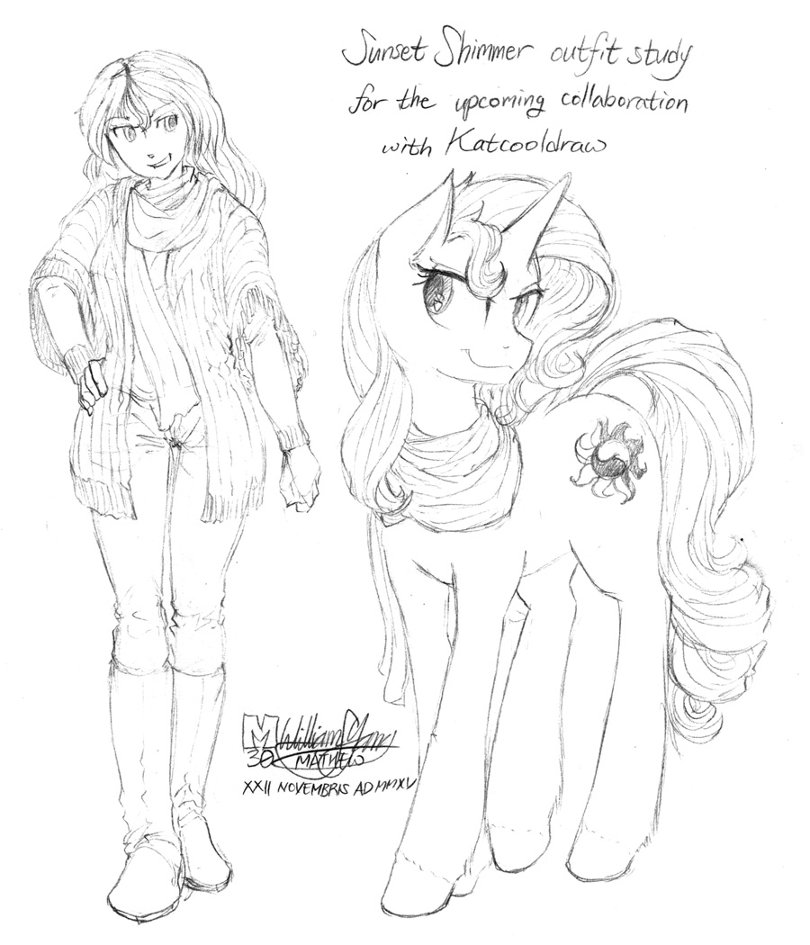 Sunset Shimmer outfit studies 001