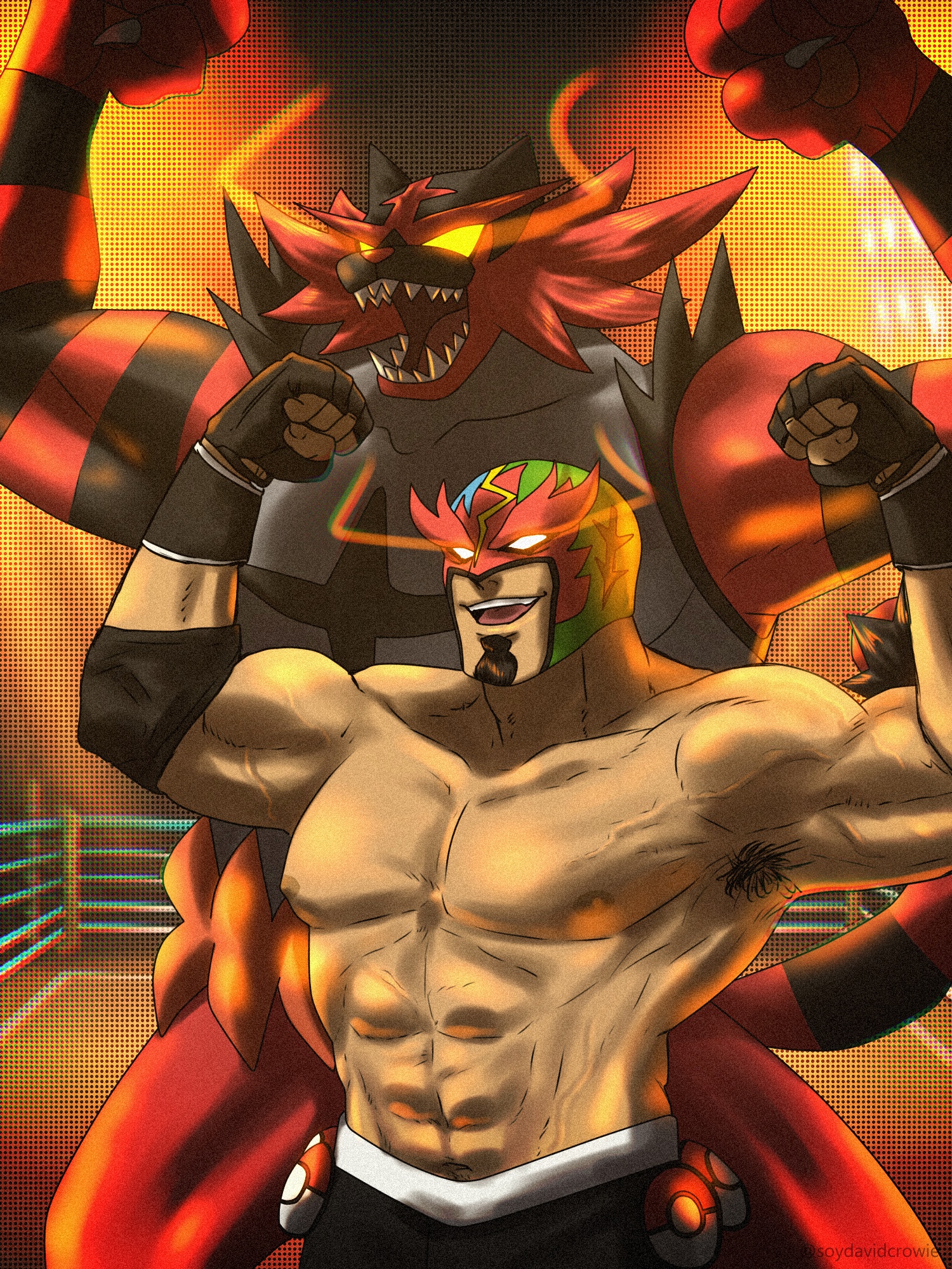 Royal Mask and Incineroar by soydavidcrowie on DeviantArt