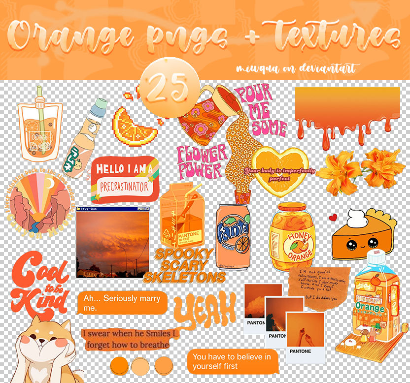 Orange PNG Pack + textures by miwqua by miwqua on DeviantArt