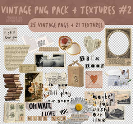 VINTAGE PNG PACK + COLLAGE TEXTURES #2 by miwqua