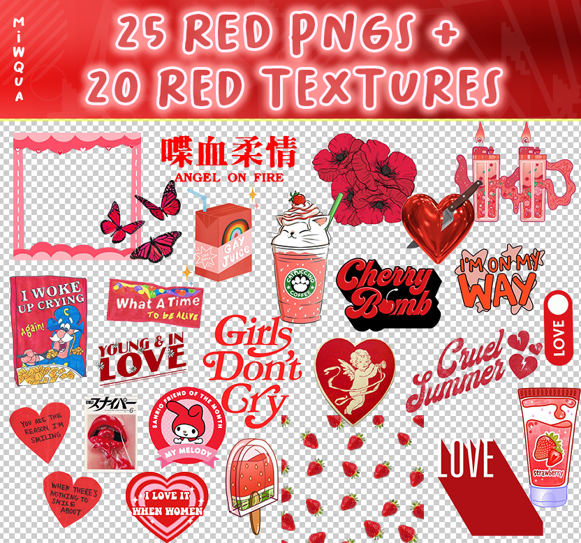 Png Image Examples Red RED PNGS + 20 RED TEXTURES PACK @MIWQUA by miwqua on DeviantArt