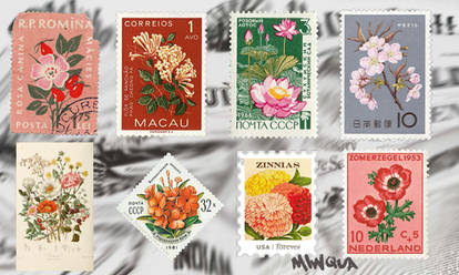 VINTAGE STAMPS/ COLLAGE TEXTURES PACK @miwqua