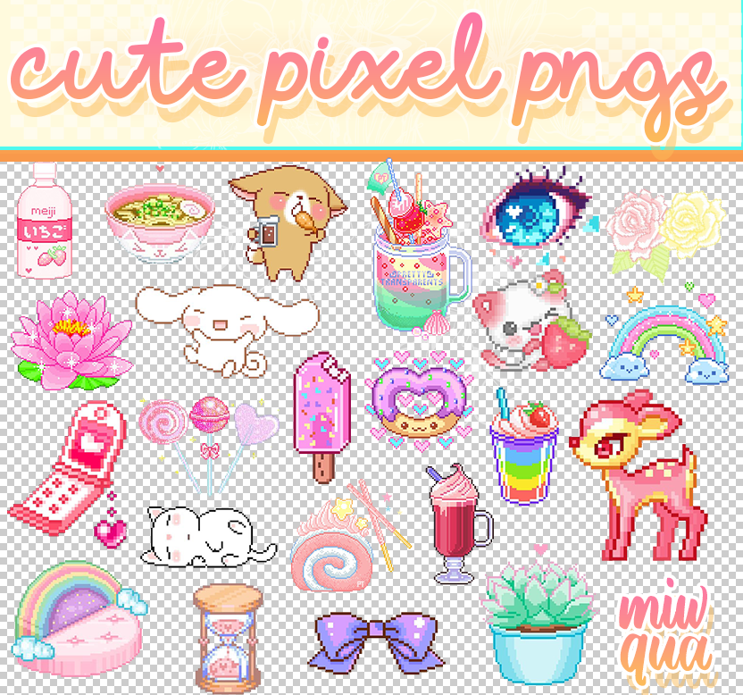 CUTE PIXEL PNG PACK #1 @miwqua by miwqua on DeviantArt