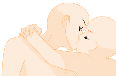 Pixilart - anime kissing base by fallenange