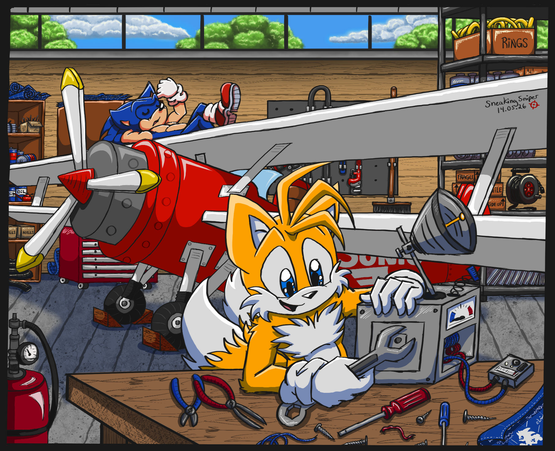 Tails Work Machine Tails' workshop by SneakingSniper on DeviantArt