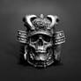 Samurai Skull Ring by Iron Clan Jewelry