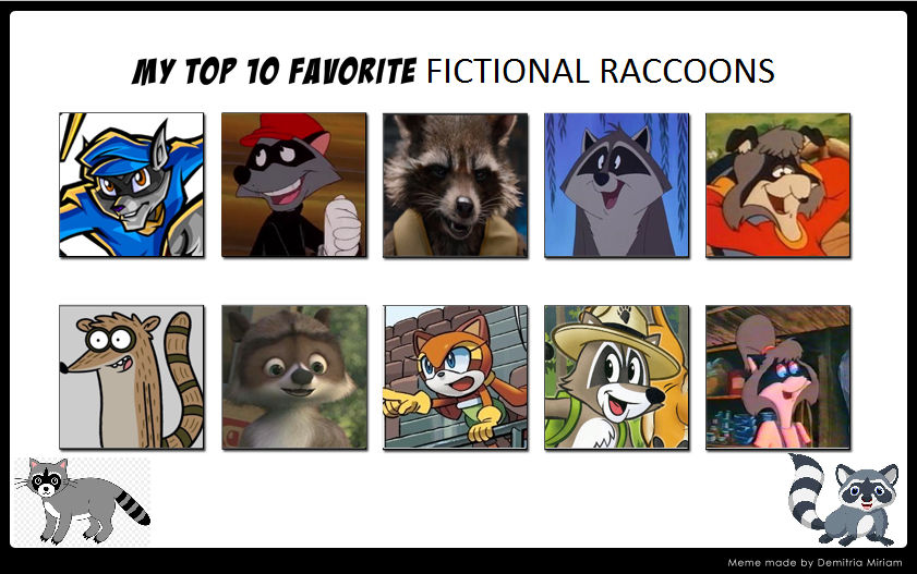 My Top 10 Favorite Raccoons by MDTartist83 on DeviantArt