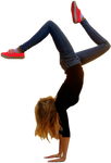 Girl doing a Handstand PNG #1