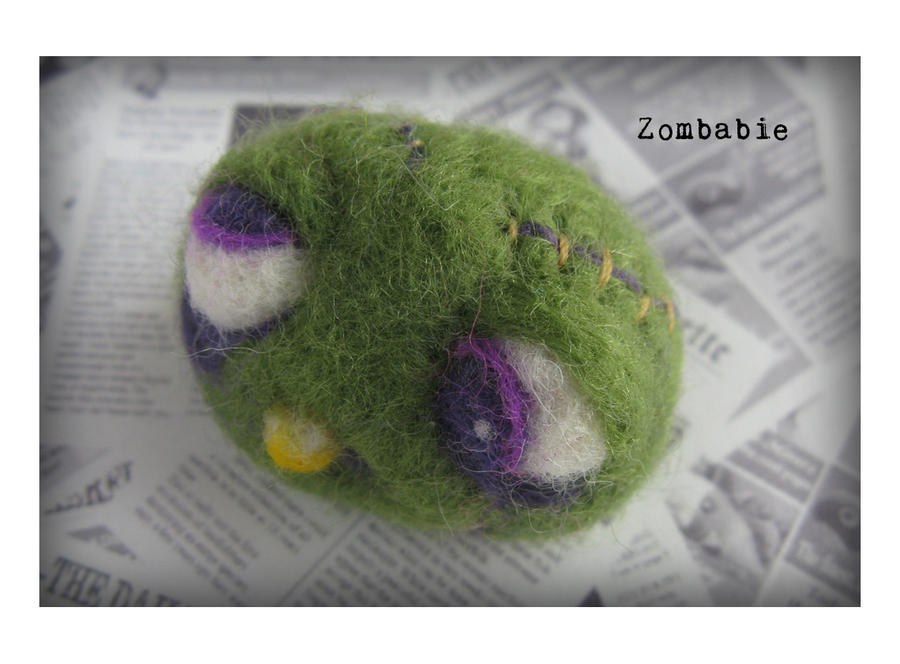 Zombabie- Baby Zombie Needle Felted Brooch