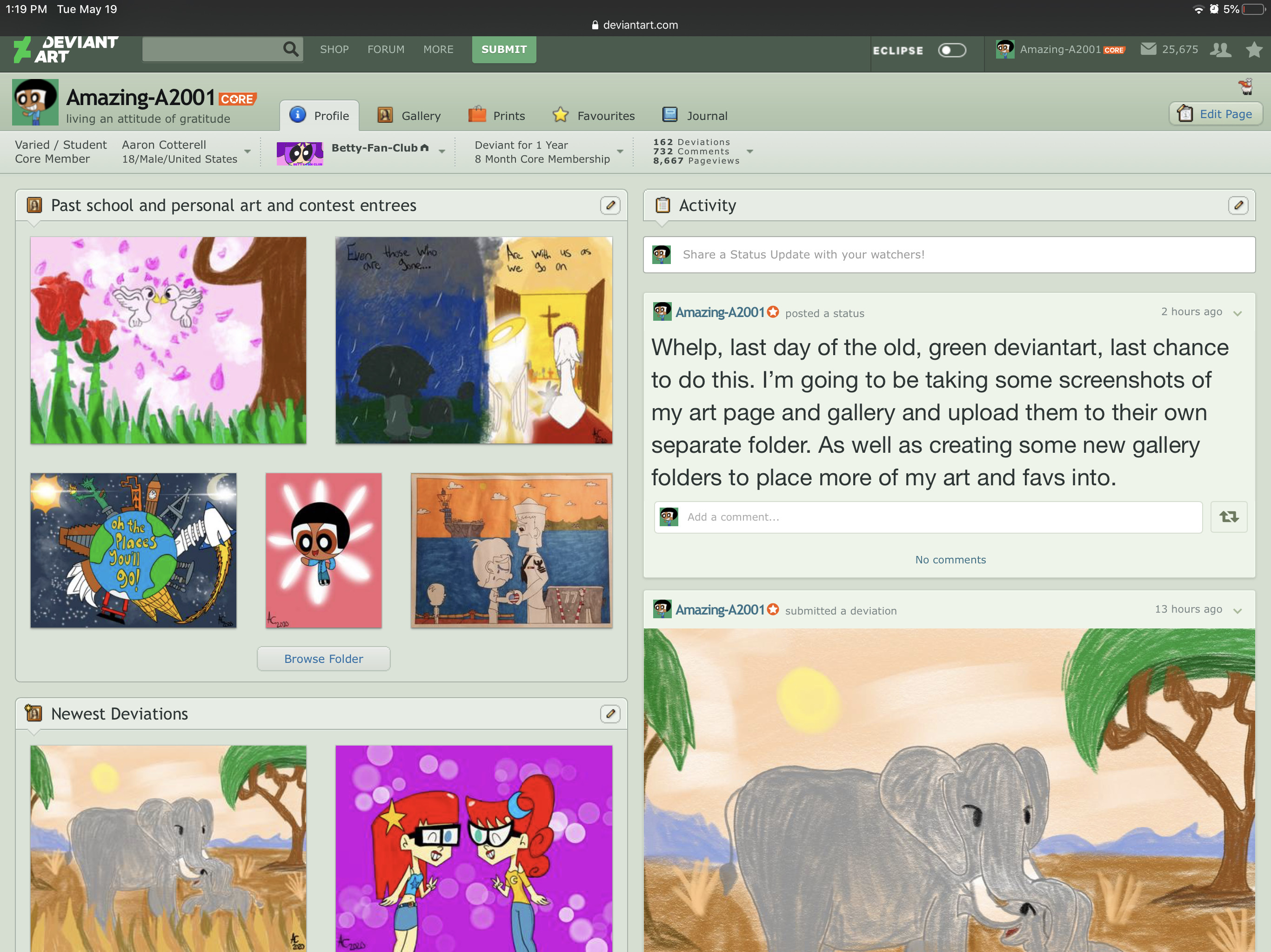 My old deviantart page design by Amazing-A2001 on DeviantArt