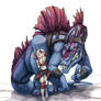 Spinosaurus and... sexy girl? XD