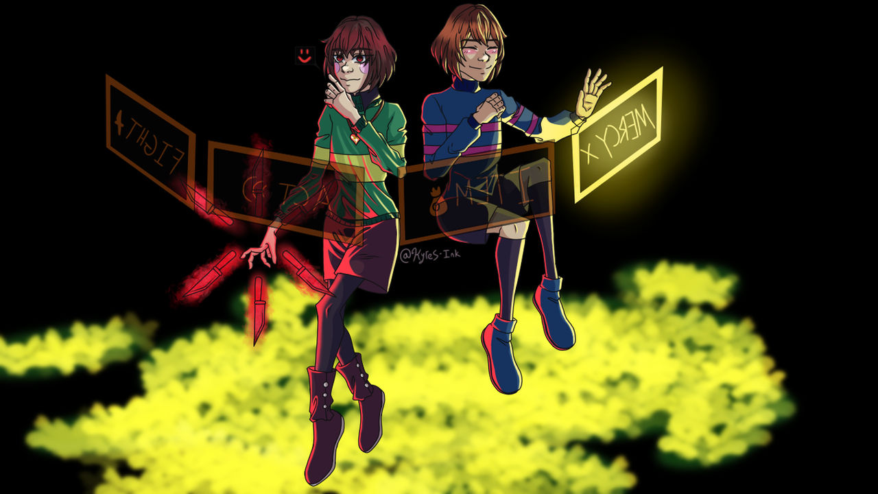 Frisk and Chara by Kyres-Ink on DeviantArt