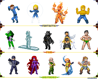 Fantastic Four sprites lineup