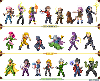 Young Marvel sprites lineup