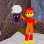 Chris Angrilly Putting a Skull Hat on a Chao