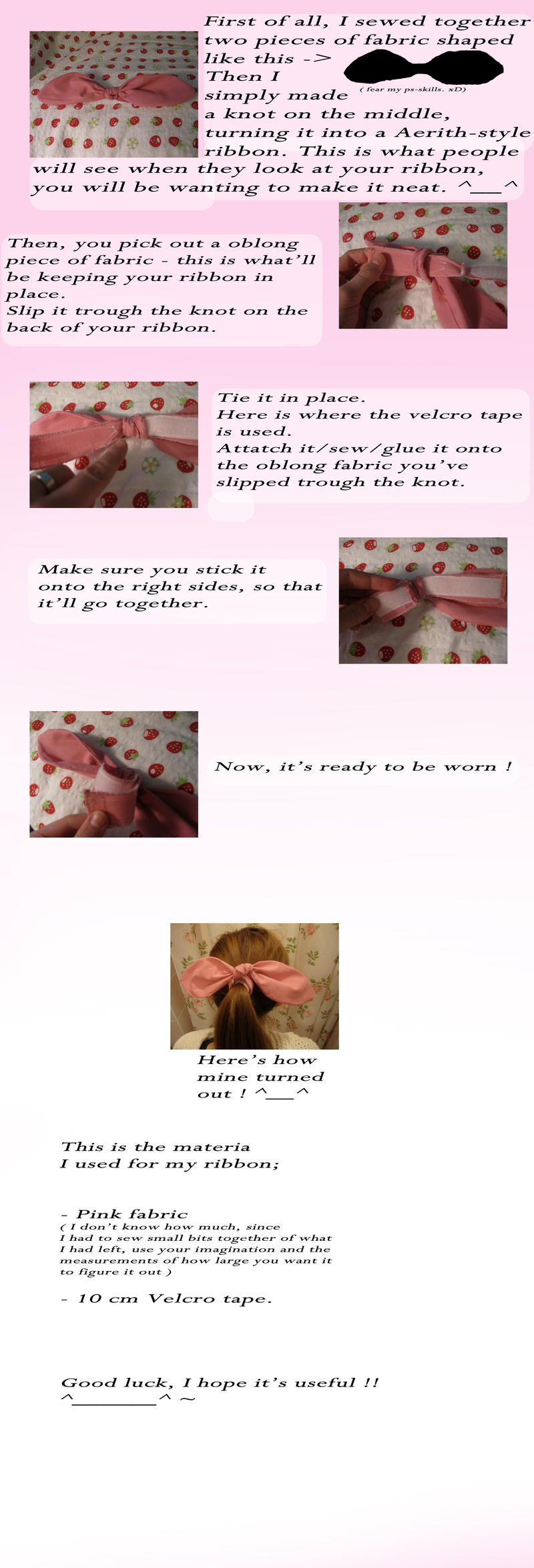 Aerith ribbon Mianju-style by ToriikoCosplay