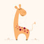 Hand-drawn cute Cartoon yellow Giraffe