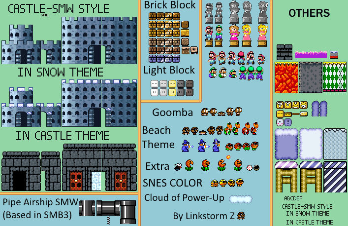 Smw Note Block Classic Castle , BrickBlock And Other things(SMW) by LinkstormZ on ...