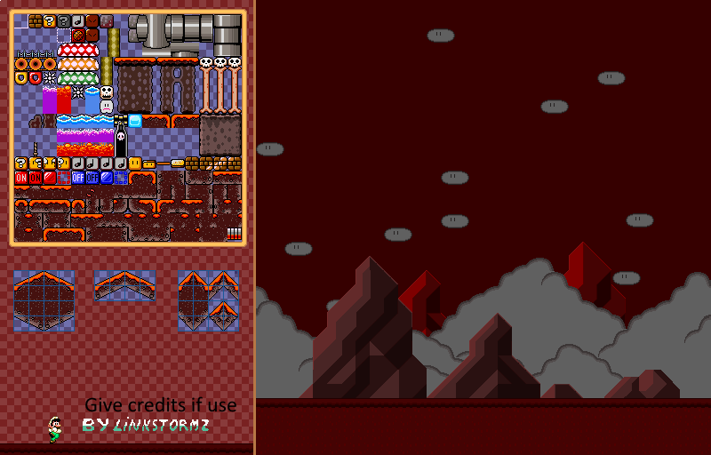 SMW - Volcano Tileset and Background by LinkstormZ on DeviantArt