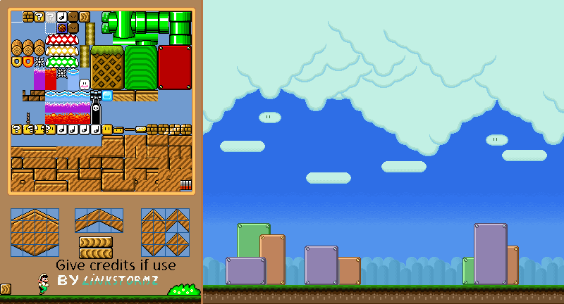 Smw Note Block SMW - Wood SMB3 tileset and background by LinkstormZ on DeviantArt