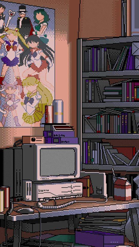 Home Living Pixel Pov By Amrhari On, Pixel Bookcase Desktop