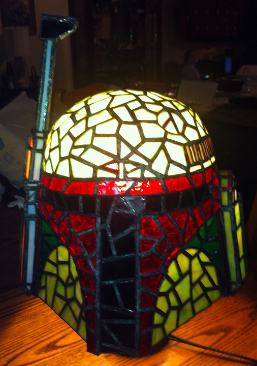 New Stained Glass Version of Boba Fett Helmet by mclanesmemories