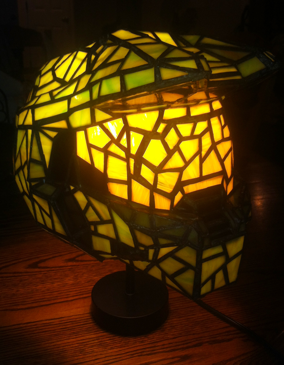Halo Master Chief Helmet as Stained Glass Lamp by mclanesmemories