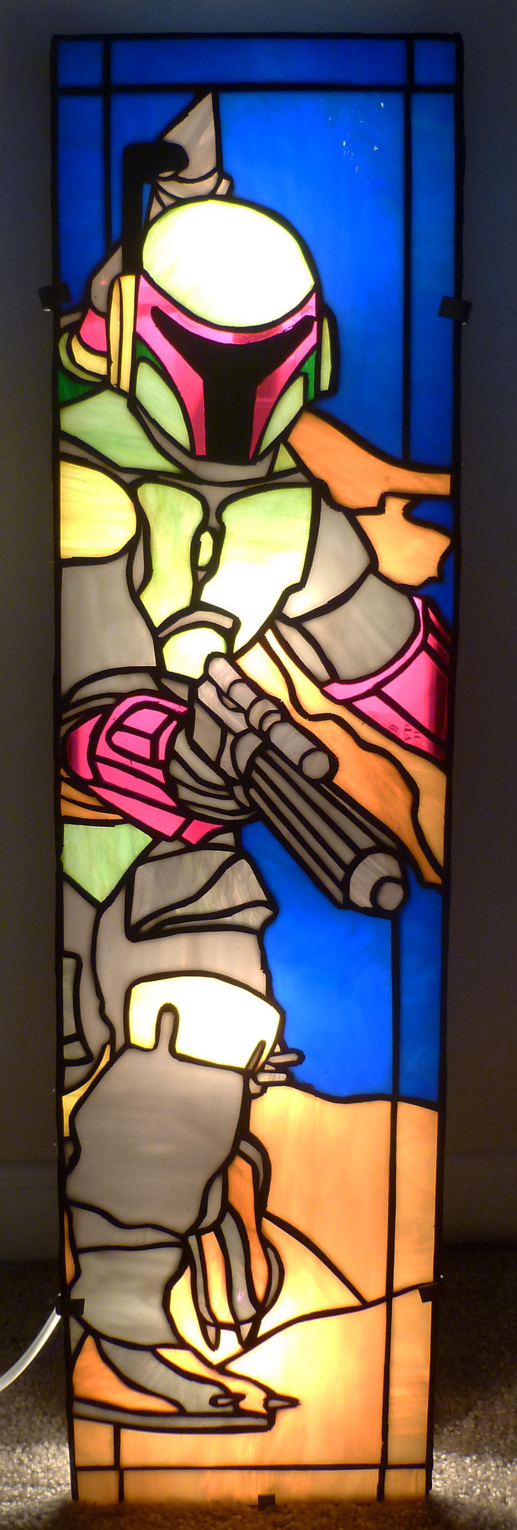 Boba Fett Stained Glass Wall Panel Light